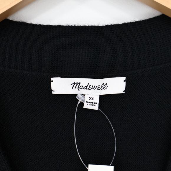 NWT Madewell 100% Merino Wool Relaxed Fit Boyfriend Cardigan True Black Size XS - Picture 8 of 10